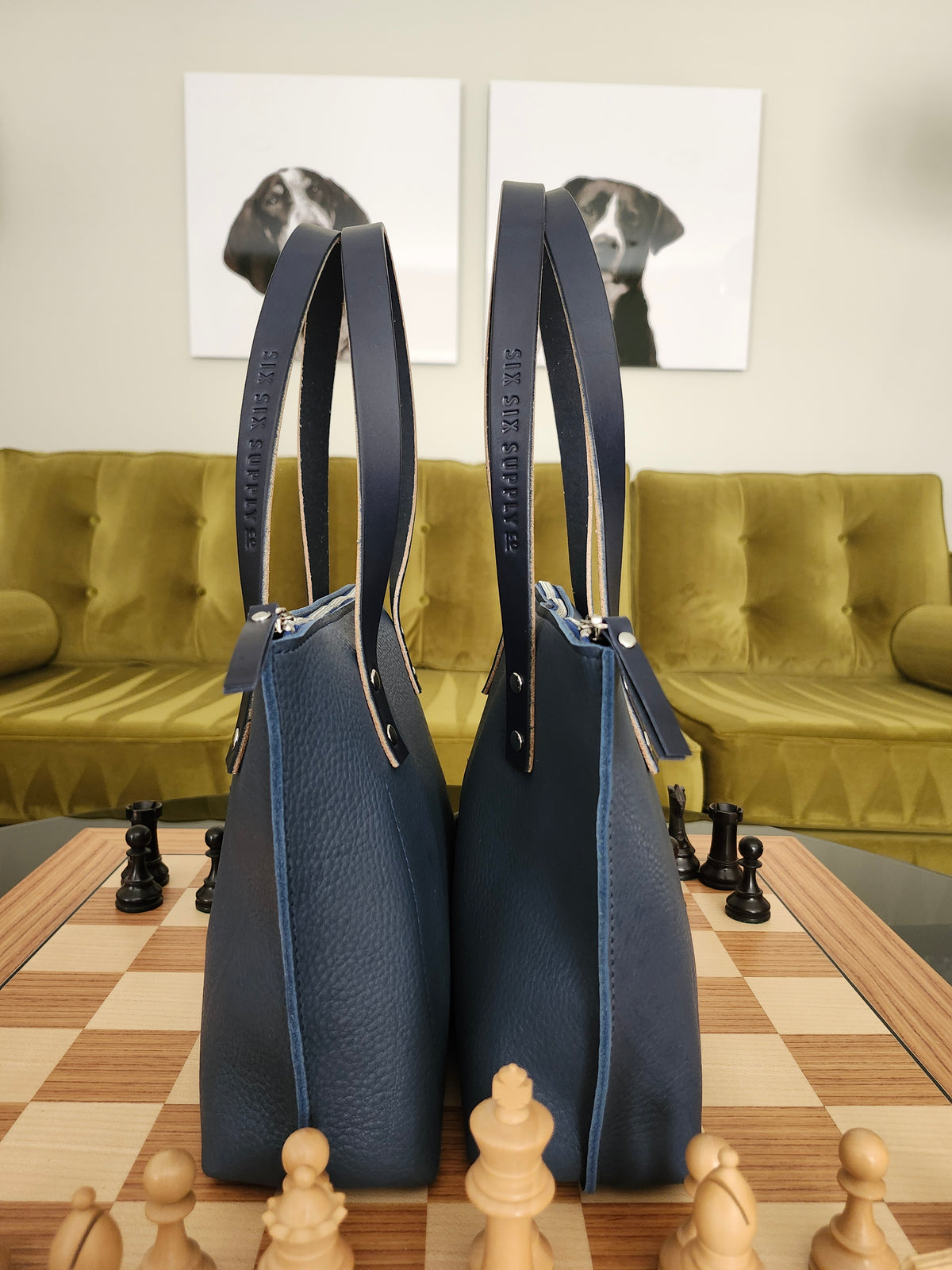 Katie 10" Modern Zippered Tote - Cobalt Blue