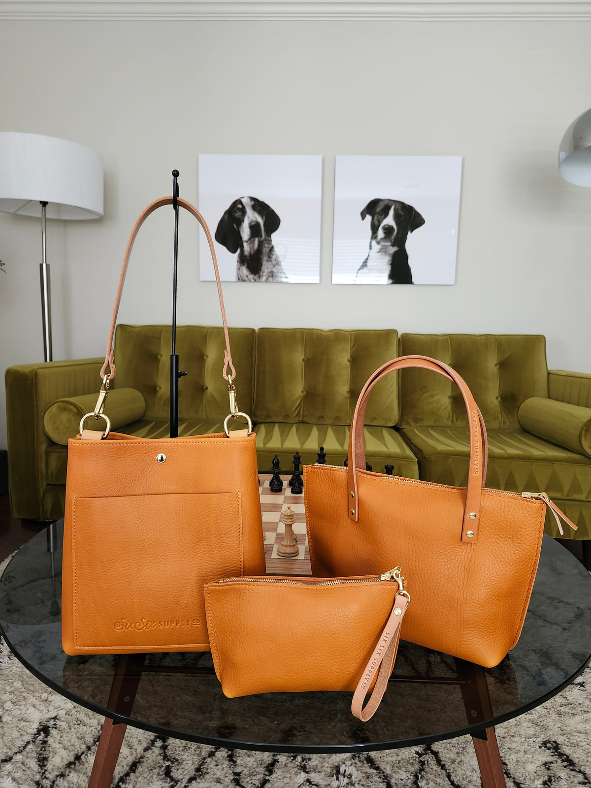 Jackie Lee 10" Single Handle Tote - Canyon Orange w/Brass Hardware