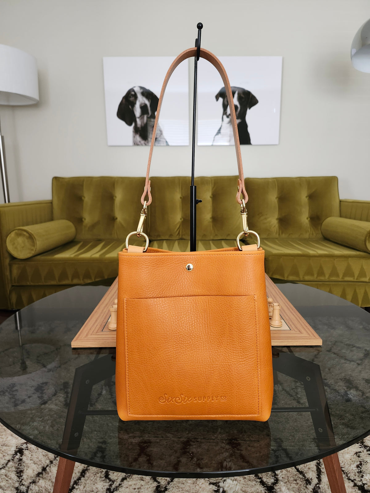 Jackie Lee 10" Single Handle Tote - Canyon Orange w/Brass Hardware
