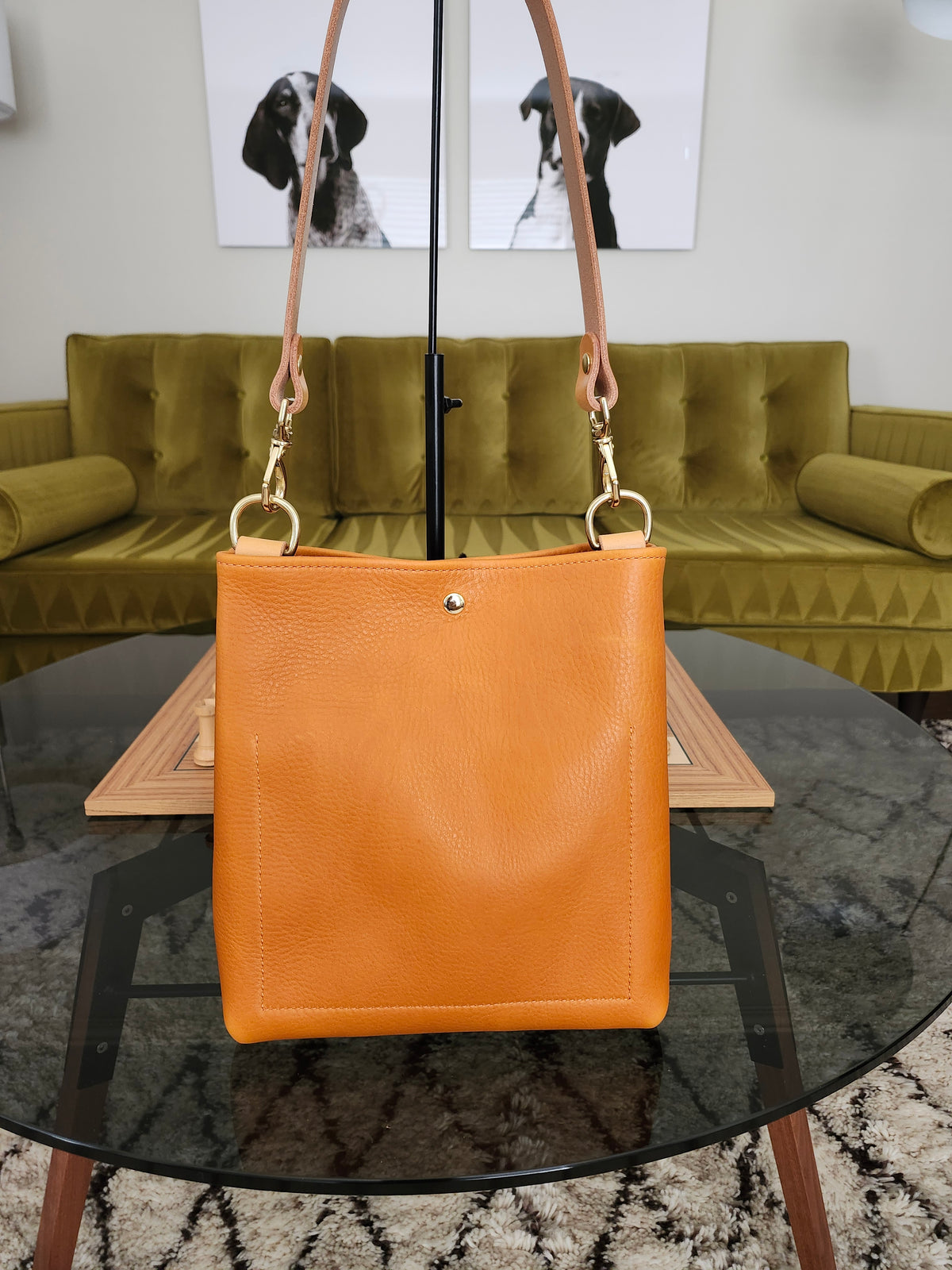 Jackie Lee 10" Single Handle Tote - Canyon Orange w/Brass Hardware