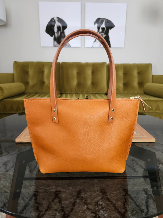Katie 10" Modern Zippered Tote - Canyon Orange