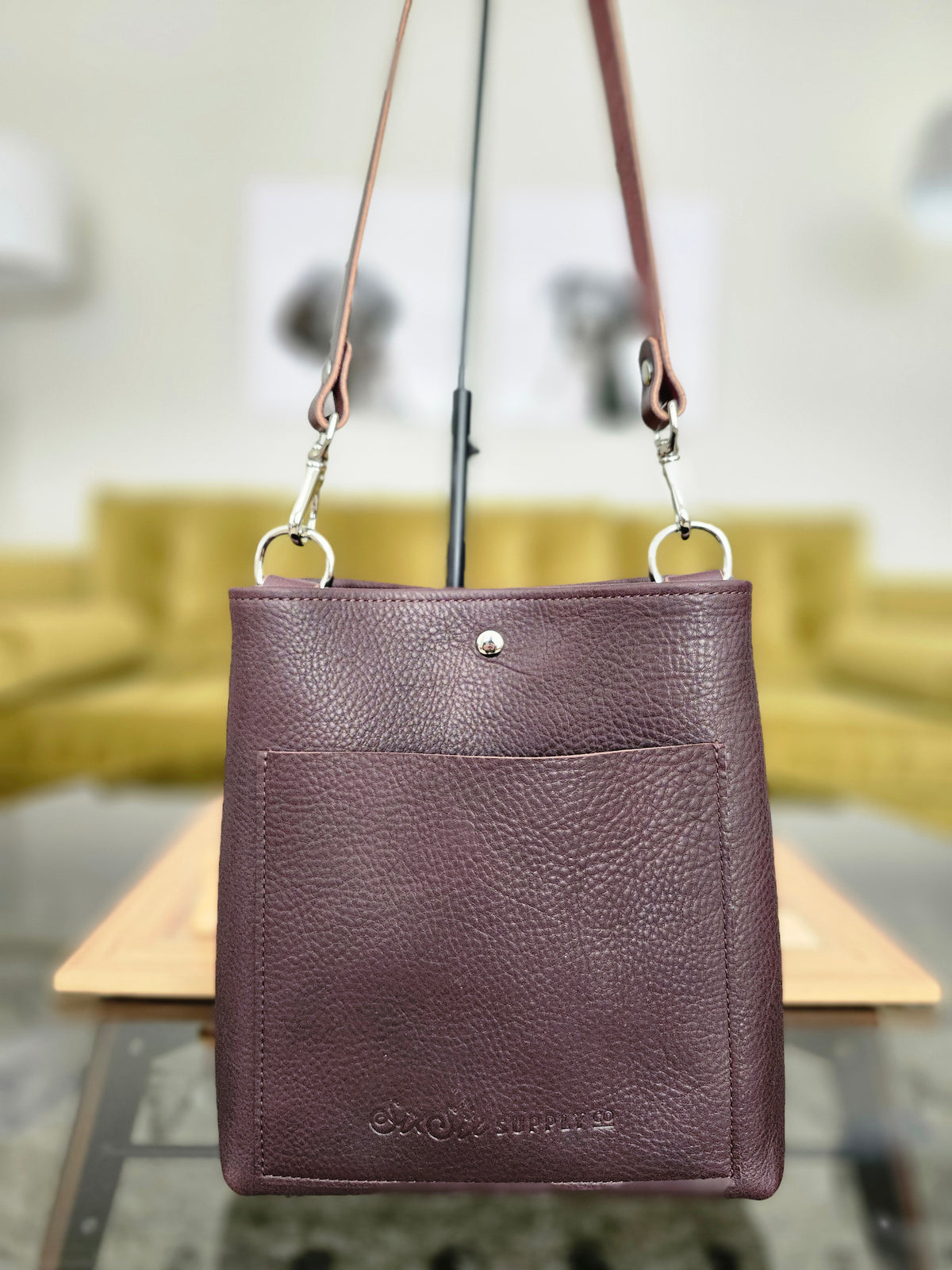Jackie Lee Single Handle Tote - Chocolate w/Nickel Hardware