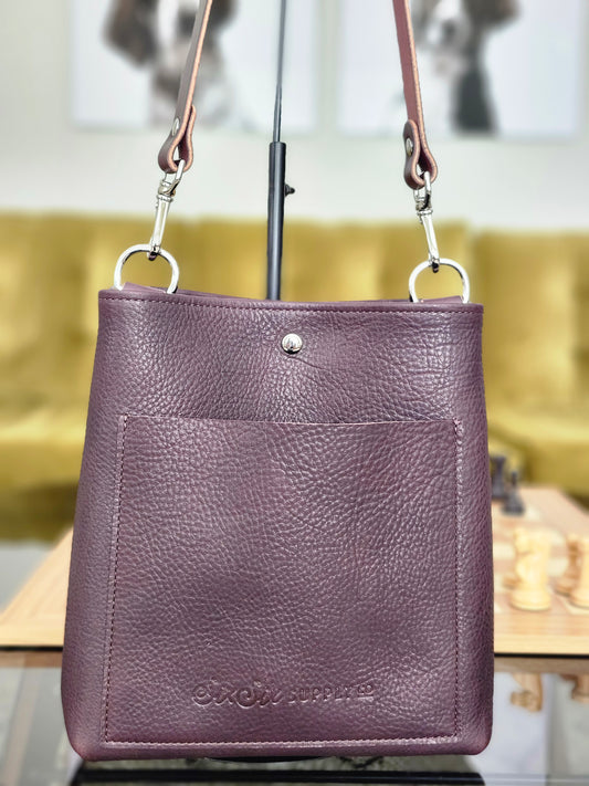 Jackie Lee Single Handle Tote - Chocolate w/Nickel Hardware