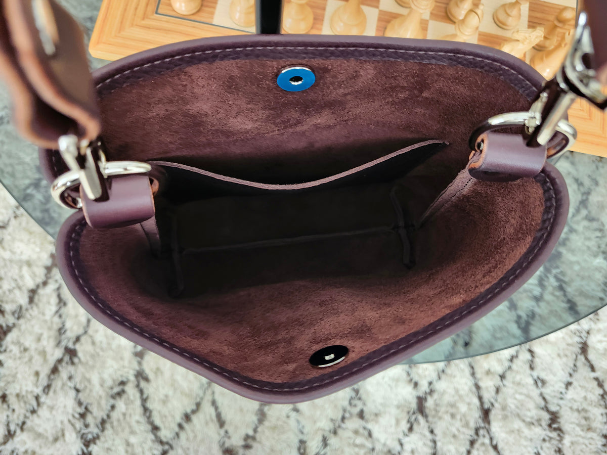 Jackie Lee Single Handle Tote - Chocolate w/Nickel Hardware