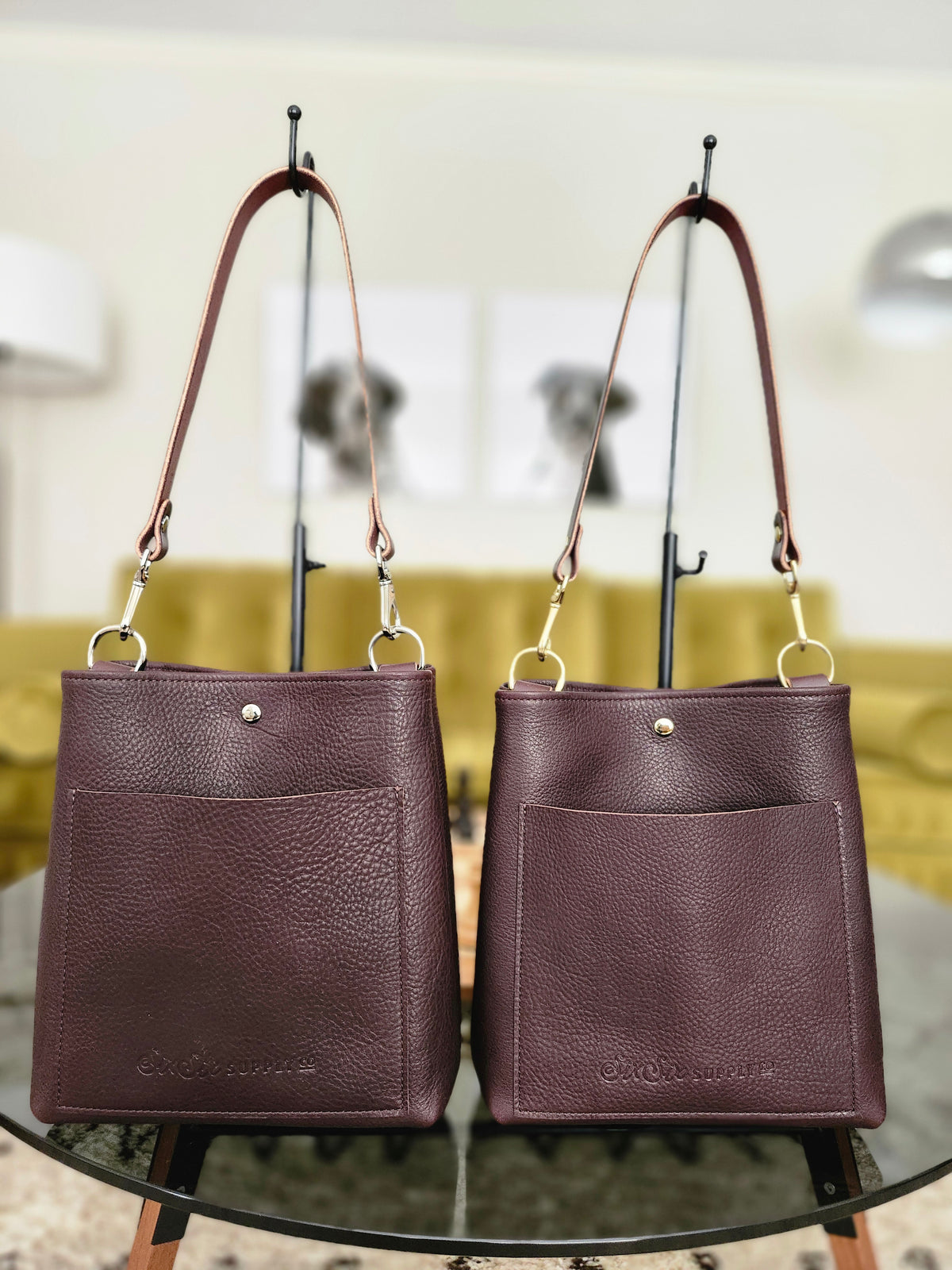 Jackie Lee Single Handle Tote - Chocolate w/Nickel Hardware