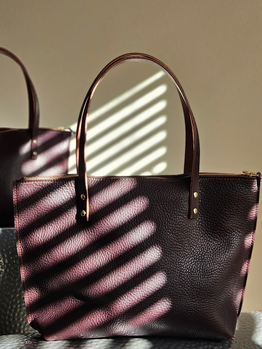 Katie 12" Modern Tote - Chocolate w/Zipper