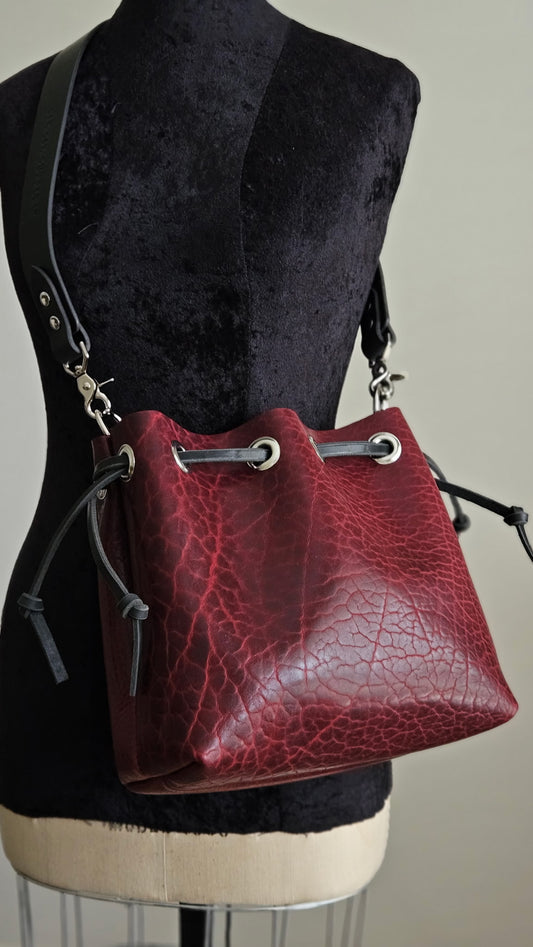 Susan Drawstring Bucket - BISON Black Cherry