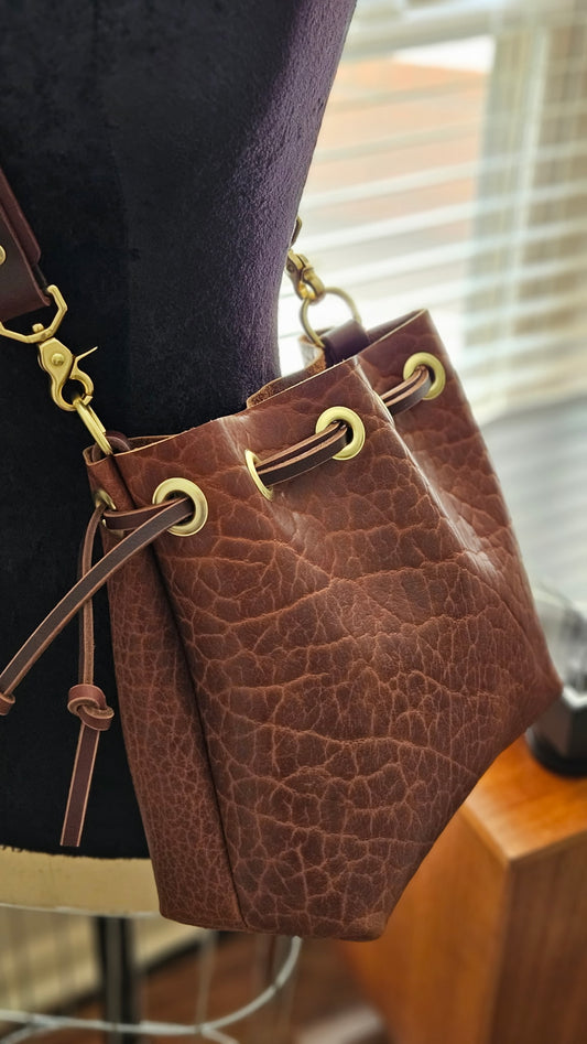 Susan Drawstring Bucket - BISON Cognac