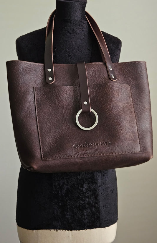 Edwina 14" Tote - BISON Chocolate w/Nickel