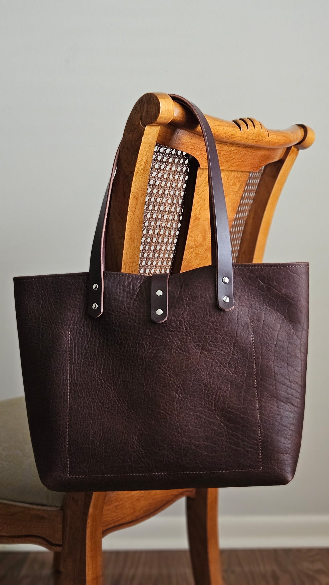 Edwina 14" Tote - BISON Chocolate w/Nickel