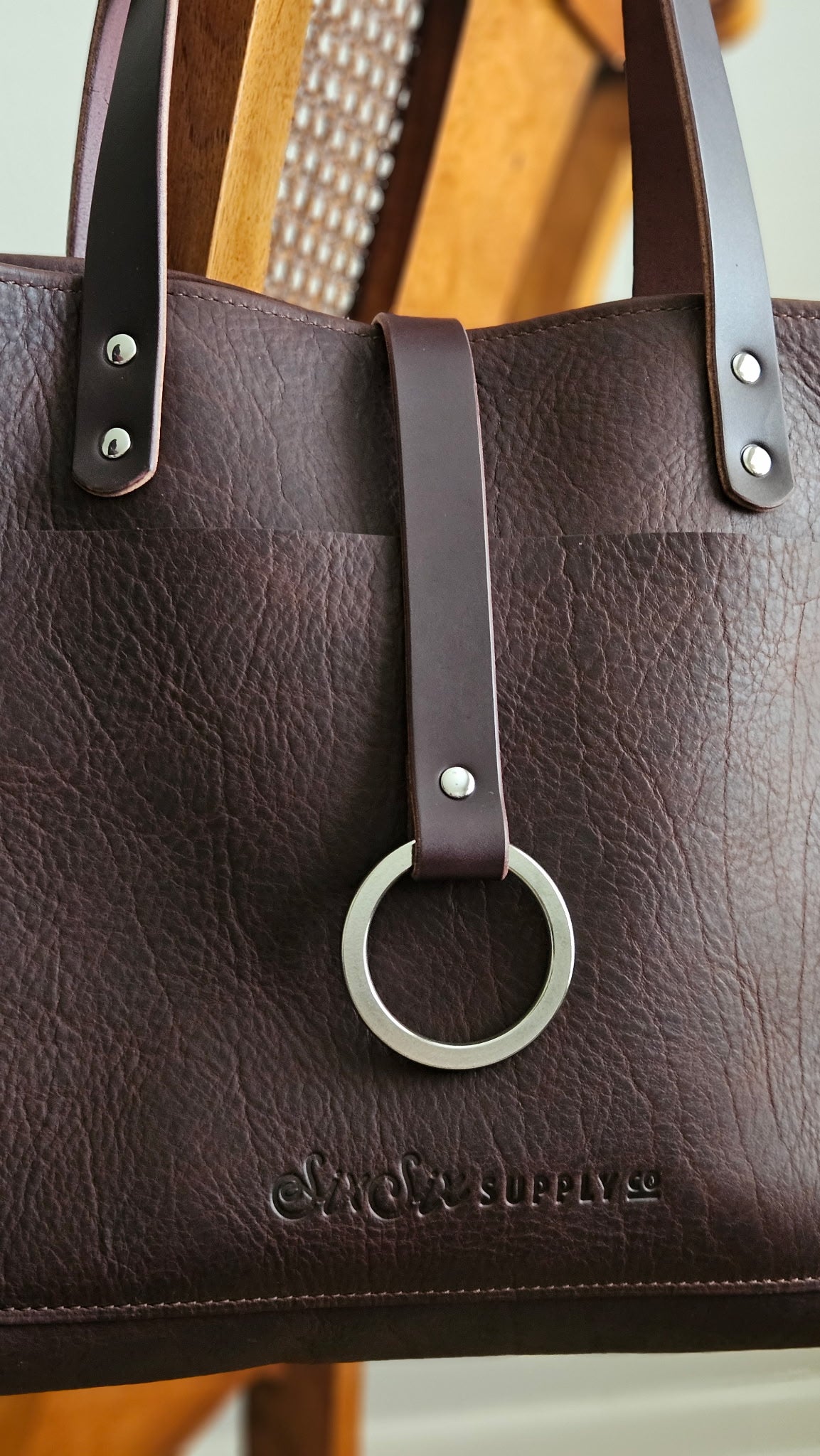 Edwina 14" Tote - BISON Chocolate w/Nickel