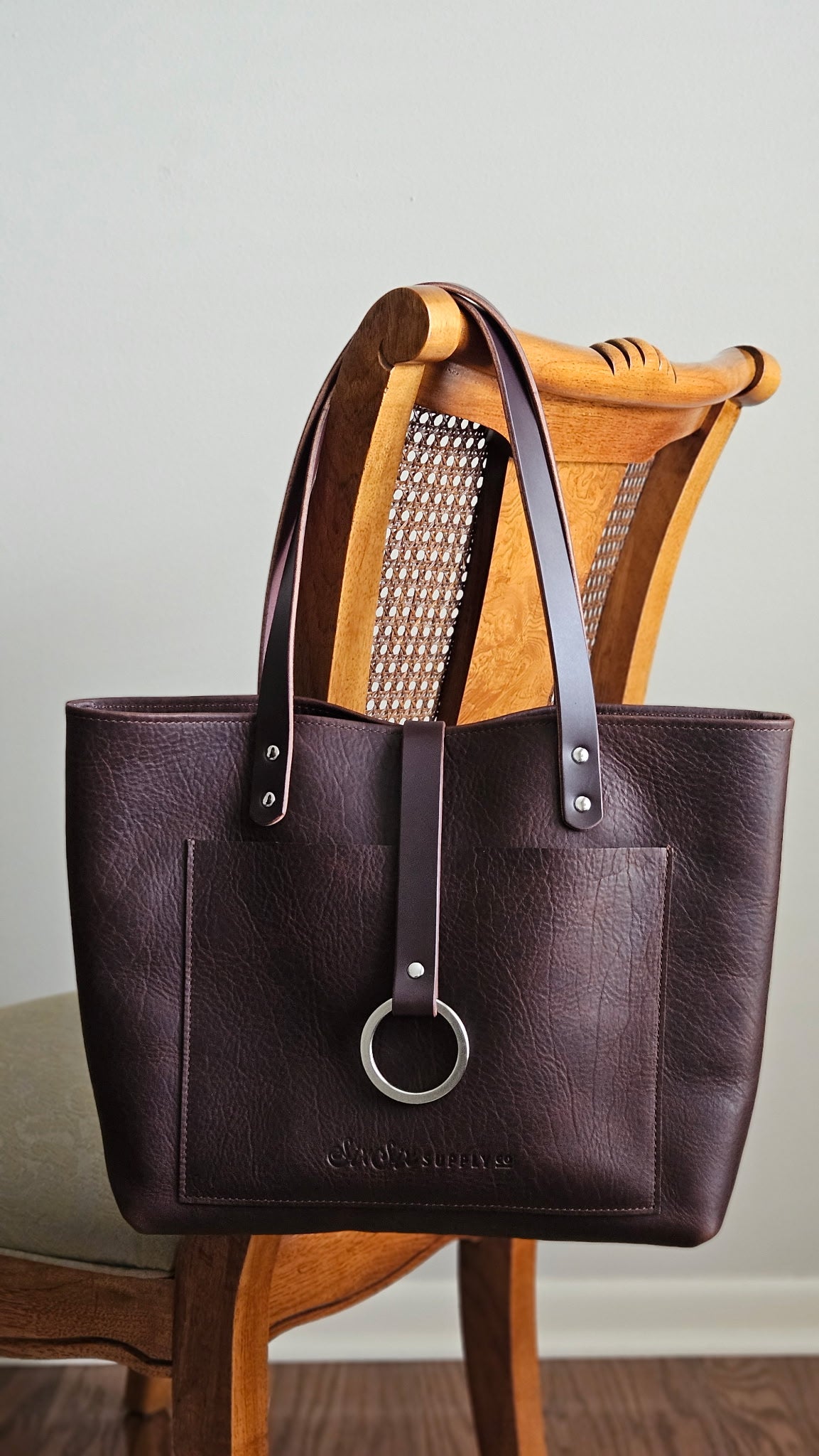 Edwina 14" Tote - BISON Chocolate w/Nickel