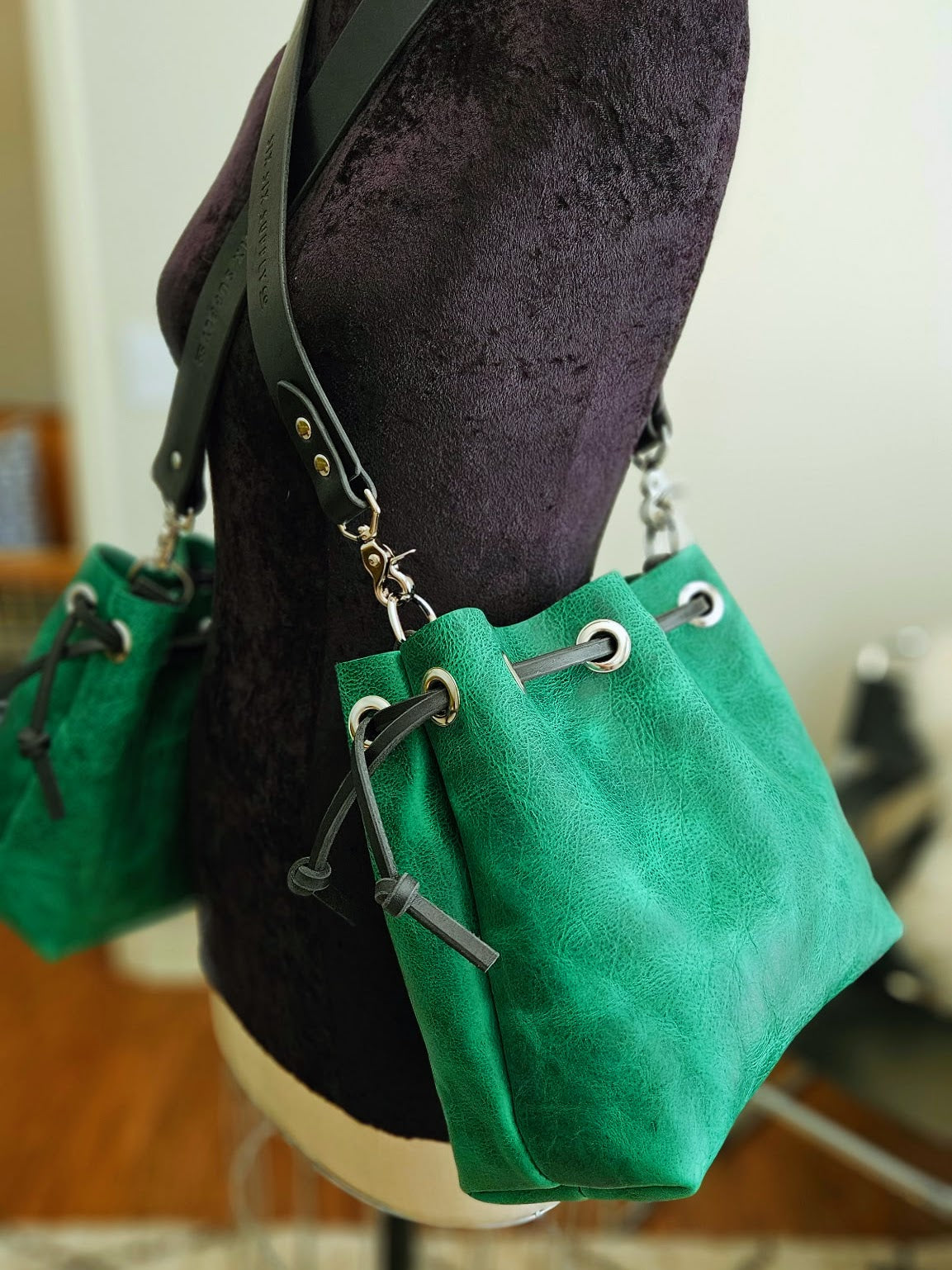 Susan Drawstring Bucket - BISON Jade